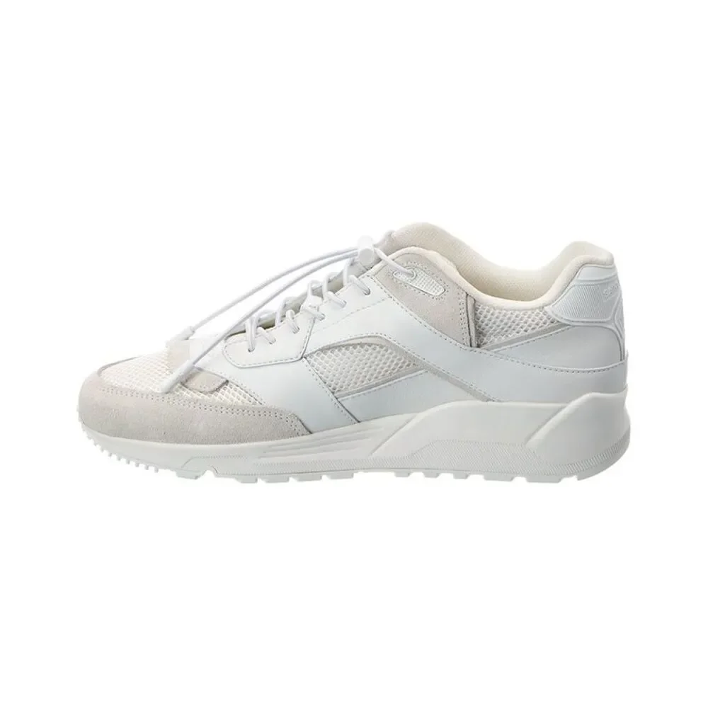 Saint Laurent Bump Leather & Suede Sneaker, White
